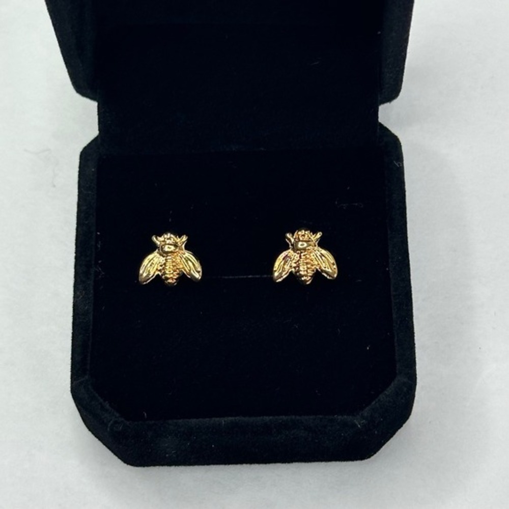 Gold Tone Bee Dainty Stud Earrings Fashion Jewelry Nickel Free Women